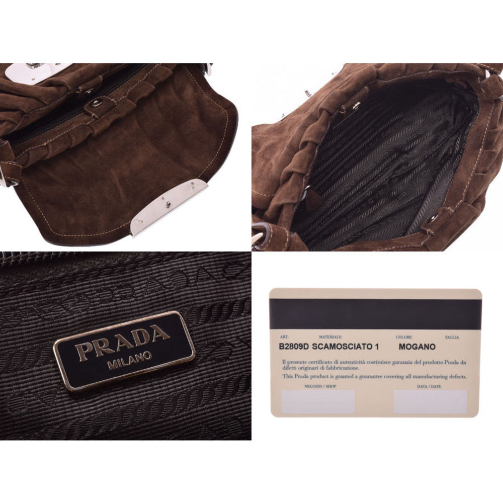 Prada Shoulder Bag Brown Suede - Picture 9 of 9
